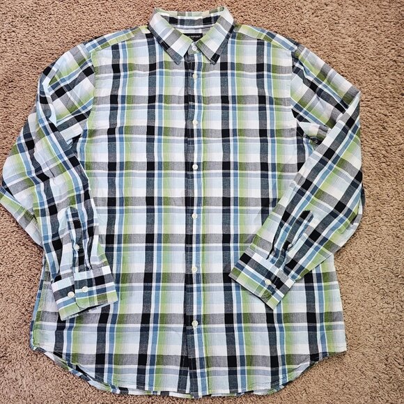 Banana Republic Other - Banana Republic Button Up Shirt Mens XL Green Plaid Long Sleeve Cotton